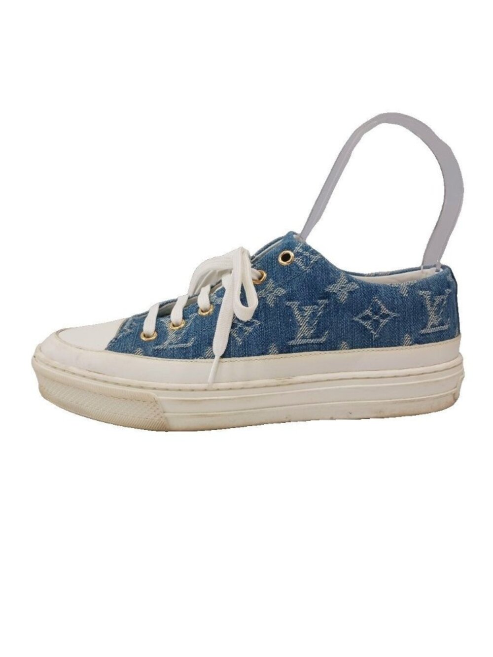 Louis Vuitton Stellar Line Monogram Sneakers Denim Blue White